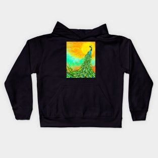 Sunshine peacock Kids Hoodie